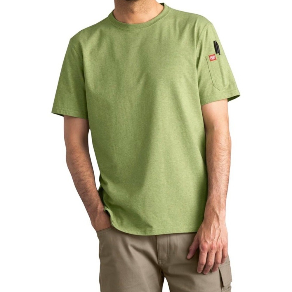 NWT Red Kap Men's Short Sleeve Midweight Performance Tee - Heathered Fern - Sz S